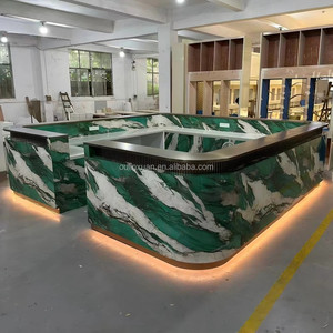Bancone Reception, Banco Cassa, per Uffici, Hall, Saloni, Cliniche, Negozi al Dettaglio, Centri Commerciali in Quarzite Verde Lapponia - Product Image 2