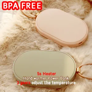 5000mah Portable USB Type-C Pocket Rechargeable Hand Warmer Power Bank Portable double-sided heating ultra-thin hand warmer