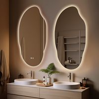 Miroir LED Lumineux Intelligent Sans Cadre pour Hôtel, Salon et Cuisine, Anti-buée, Interrupteur Tactile, Classe IP66, Vente en Gros