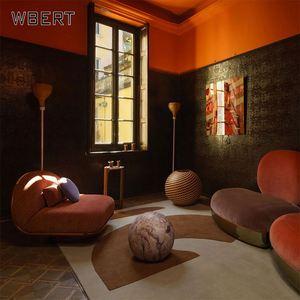 WBERT Modern Light Luxury Single Cloth <b>Sofa</b> Bedroom Living Room Model Room <b>Hotel</b> Lobby to Negotiate Solid Wood <b>Sofa</b> Chair - Product Image 4