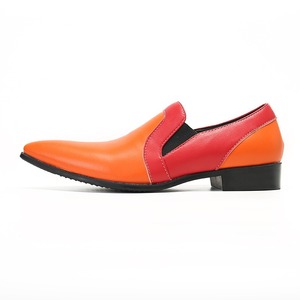Zapatos de verano color naranja para hombre, de cuero, transpirables, estilo casual, modernos, con diseño de patchwork. - Product Image 2