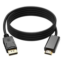 Cable Adaptador DP 4K de 1.8m Macho-Macho con Revestimiento de PVC y Trenzado, Chip Dedicado Anti-Interferencia, Sincronización de Audio y Video