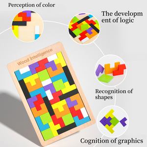 Bloques Rusos <span class=keywords><strong>de</strong></span> Madera Educativos Unisex Personalizables al por Mayor, Modelos Coloridos y Juguetes <span class=keywords><strong>de</strong></span> Construcción Tipo Rompecabezas - Product Image 5