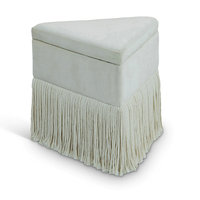 Pouf de rangement triangulaire en velours pelucheux de luxe pour salon, tabouret de salon de beauté, repose-pieds de douche d'hôpital, à vendre