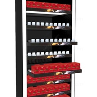 Vitrine à cigarettes LED avec système de poussée, présentoir de sol en métal et acrylique pour magasin de tabac