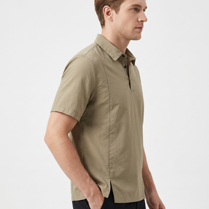 Camisas de Hombre al por Mayor, Estilo Italiano, Lisas, Teñidas, Vintage, Casuales/Formales/Festivas, 100% Lino, con Bolsillo, Manga Corta - Product Image 5