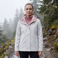 Veste softshell 3-en-1 imperméable coupe-vent unisexe à capuche avec fermeture éclair, respirante et à séchage rapide pour la randonnée en extérieur