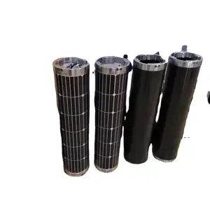 Solar System Light Poles Cylindrical Solar Panels Wrap Steel Poles