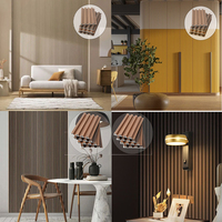 Panneaux alternatifs au bois, panneaux muraux rainurés WPC, panneaux muraux en PVC imitation bois rouge pour la décoration de la maison