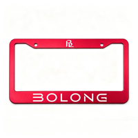 BOLONG Cadre de plaque d'immatriculation en plastique ABS standard américain à 2 trous, plusieurs couleurs disponibles, logo personnalisé, support de plaque d'immatriculation de voiture américaine