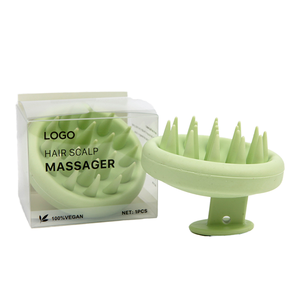 Venta caliente 100% cabeza de silicona masajeador champú cuero cabelludo cepillo de pelo grado alimenticio niños silicona ducha cuero cabelludo cepillo masajeador - Product Image 2