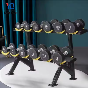 Set bobot Dumbbell kebugaran komersial YG-GA001 peralatan Gym Fitness Hitam Dumbbell kebugaran - Product Image 1