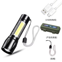 Senter Led dapat diisi ulang daya USB Mini tahan air luar ruangan senter isi ulang kuat aluminium Aloi untuk pencarian rumah tangga mobil