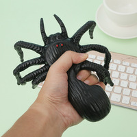 Jouet anti-stress araignée noire géante à presser, idéal pour les farces au bureau, la relaxation et les fournitures créatives pour fêtes d'Halloween – Marque SHL