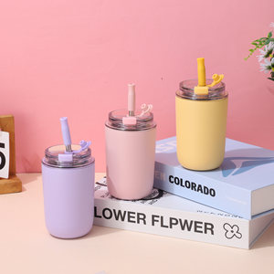 <span class=keywords><strong>Mini</strong></span> thép không gỉ cách điện Cup xách tay Macaron Màu cà phê Mug với rơm cho hot và đồ uống lạnh - Product Image 2