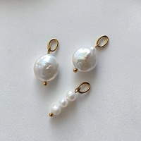 Breloques en perles d'eau douce naturelles cultivées EManco avec anneaux de jonction en acier inoxydable pour la fabrication de boucles d'oreilles, de colliers et de bijoux DIY
