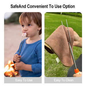 Varillas Extensibles UPSILON de Acero Inoxidable 201 de 32 Pulgadas para S'mores, Hot Dogs, Fogatas y Braseros, Fáciles de Limpiar - Product Image 4