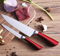 Ensemble de 2 couteaux de cuisine et éplucheurs en céramique, en acier inoxydable écologique, sûrs pour le contact alimentaire, avec revêtement rouge et bloc de rangement
