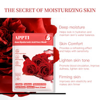 Masque en tissu hydratant et apaisant au collagène, à l'acide hyaluronique et au panthénol, à la rose, pour usage quotidien, marque privée, OEM ODM, 25ml