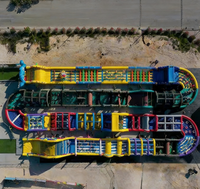 Aire de jeux gonflable géante Hualong à deux zones, de qualité commerciale, pour les enfants, destinée aux parcs urbains