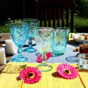 Juego de Copas de Vino <span class=keywords><strong>Artland</strong></span> Marine Modernas y Elegantes, Copas Verdes, Juego de 4, Capacidad de 250 ml, Empaque Personalizado, Diseño en Relieve - Product Image 3