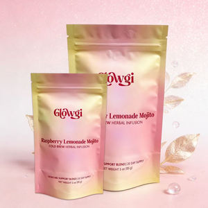 Bolsas reutilizables con cierre zip, aptas para alimentos, con impresión personalizada y logotipo, tipo pouch, para envasar té en polvo. - Product Image 2