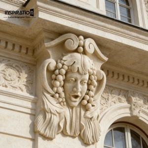 Poutre décorative traditionnelle en pierre moulée avec motif coquillage pour usage extérieur dans une villa ou une maison de <span class=keywords><strong>plage</strong></span>, en grès moulé. - Product Image 1
