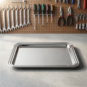 Plateau rectangulaire en acier inoxydable - Product Image 1
