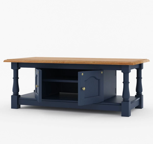 Mesa de Centro Azul con Almacenamiento, Madera Sólida, Mueble Moderno para Sala de Estar, Amplio Compartimento con Cajones, Duradera y Elegante - Product Image 4