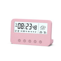 T529 lampu malam temperatur dekoratif, jam Digital Led untuk tidur di rumah, tampilan besar