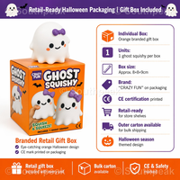 Southpeak Toy Squishy Fantôme d'Halloween en TPR souple à rebond lent, Kawaii, anti-stress, vente en gros, boîte cadeau incluse, 2 styles