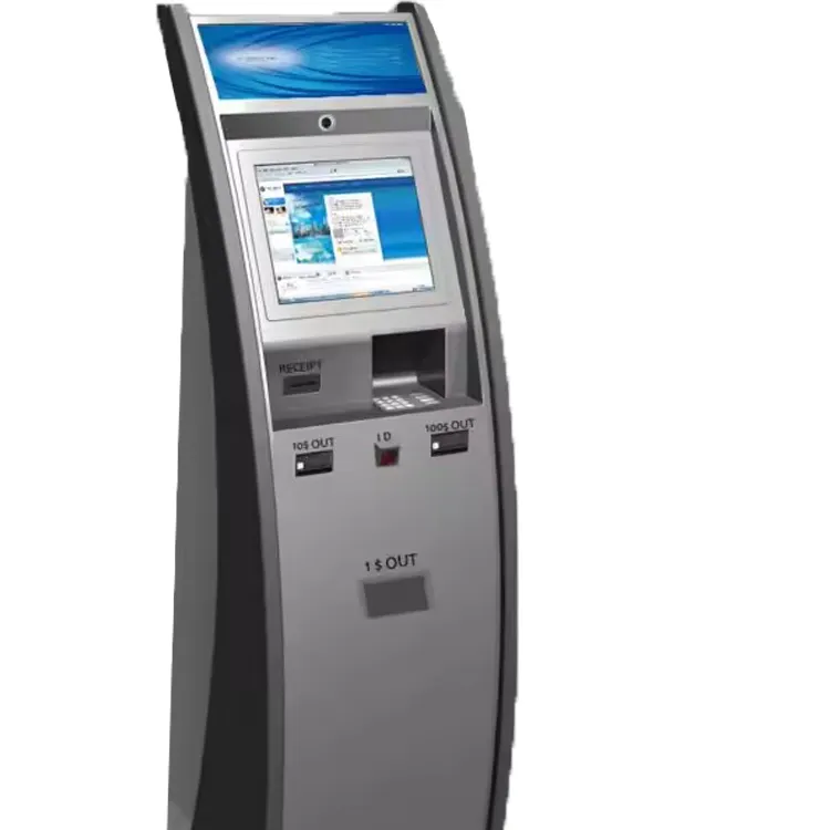 Meervoudige Valuta Lcd-Touch Display Factuur Muntbankbiljetten Deposito Atm Machine Met Sdk-Service