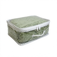 Sac à fermeture éclair en PVC transparent et durable avec marquage à chaud pour le rangement des couvertures et édredons, imperméable, anti-poussière, empilable, organisateur domestique