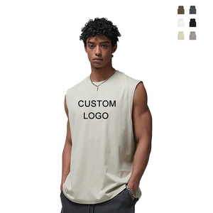 T-shirts sans manches de qualité supérieure unisexes 190GSM pour la salle de sport, impression personnalisée par broderie, séchage rapide, respirant, pour hommes - Product Image 1