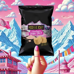 Custom Printed Back Side Seal Foil Pouch Holographic Moisture Proof Zig Zag Tear Notch Food Packaging for Potato Chips - Product Image 1