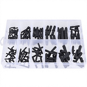 Conector de Rociador de Agua de Conexión Rápida para Automóvil, Reductor Recto en Forma de T, 12 Tamaños, Juego en Caja de Plástico Negro - Product Image 3