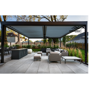 Kits de système de pergola bioclimatique extérieure <span class=keywords><strong>en</strong></span> aluminium avec toit imperméable et système de lames orientables pour jardin, pavillon, gazebo, pergola, pavillon - Product Image 1