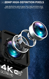 กล้องแอคชั่นกันน้ำ CMOS 4K HD บันทึกภาพมุมกว้าง 170 องศา สำหรับกิจกรรมกลางแจ้ง พร้อมอุปกรณ์เสริม หน้าจอ LCD หมุนได้ 2.0 นิ้ว ป้องกันการสั่นไหว - Product Image 5