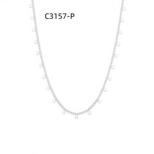 Amy Amy Fashion Collar con cuentas chapado en plata, imitación de perlas, joyería para mujer C3157-P - Product Image 1