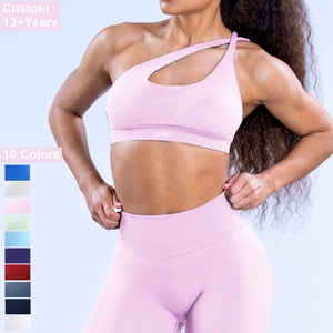Top Deportivo de Alta Calidad para Mujer, Sin Costuras, de un Solo Hombro, <span class=keywords><strong>con</strong></span> <span class=keywords><strong>Tirantes</strong></span> Ajustables, Asimétrico, Acolchado, para Yoga y Entrenamiento - Product Image 1