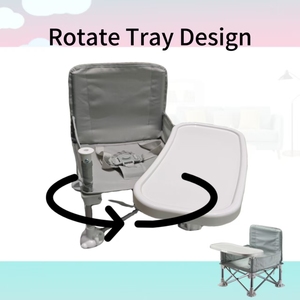 Chaise d'alimentation réglable et pliable pour bébé, portable et pratique, <span class=keywords><strong>avec</strong></span> plateau de repas et sac de rangement, pour intérieur/extérieur - Product Image 4
