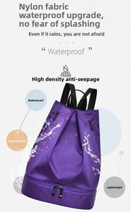 <b>Waterproof</b> Simple <b>Drawstring</b> <b>Bag</b> Flap Pocket Dry Wet Separation Swimming Portable Swimsuit Storage Bundle String Printing - Product Image 2