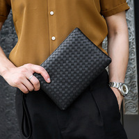 Sac à Main Vintage de Luxe pour Homme en Cuir avec Fermeture Éclair