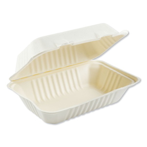 Plato de bagazo compostable Caña de azúcar Comida rápida para llevar Caja de hamburguesas Paquete Diseño de logotipo Caja de comida - Product Image 3