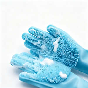 Flexible <b>pet</b> bath glove <b>brush</b> for dogs cats safe grade nontoxic massage gentle deep cleaning waterproof bathing - Product Image 4