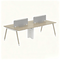 Poste de travail modulaire pour bureau avec cloison, panneau MFC E0, structure en acier pour espace de travail collaboratif