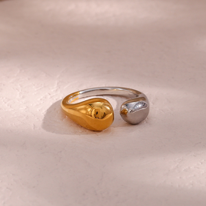 Demandez le catalogue U prêt à être expédié - <span class=keywords><strong>Bague</strong></span> <span class=keywords><strong>Uno</strong></span> <span class=keywords><strong>De</strong></span> <span class=keywords><strong>50</strong></span> - Bijoux <span class=keywords><strong>de</strong></span> mode - Joyeria - Qualité supérieure - <span class=keywords><strong>Bague</strong></span> géométrique irrégulière en or 316L 18K - Product Image 5