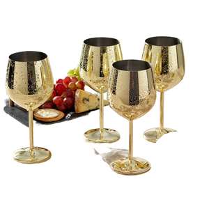 Copa de Vino de Acero Inoxidable 304 de 16 oz con Logotipo Personalizado, Juego Promocional para Bodas y Fiestas, Diseño Vintage - Product Image 1