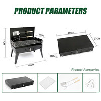 Barbecue au charbon de bois pliable portable de haute qualité XWX pour l'intérieur et l'extérieur avec fourchette et pelle