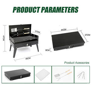 Barbecue au charbon de bois pliable portable de haute qualité <span class=keywords><strong>XWX</strong></span> pour l'intérieur et l'extérieur avec fourchette et pelle - Product Image 3